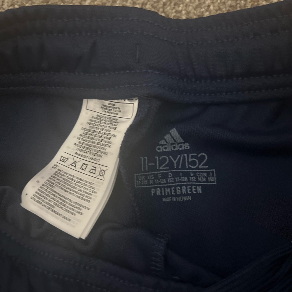 Adidas Kids Dark Blue Joggers with White Stripes - Picture 3 of 4